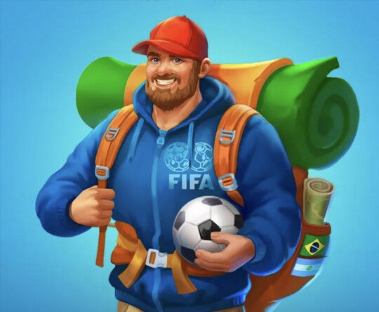 2D персонаж для мобильной игры FIFA - концепт-арт спортивного героя