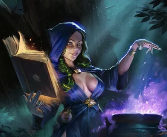 Фэнтезийный персонаж-маг с книгой заклинаний - концепт-арт для RPG