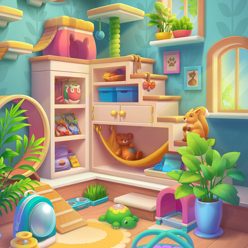 Casual game background art for mobile game