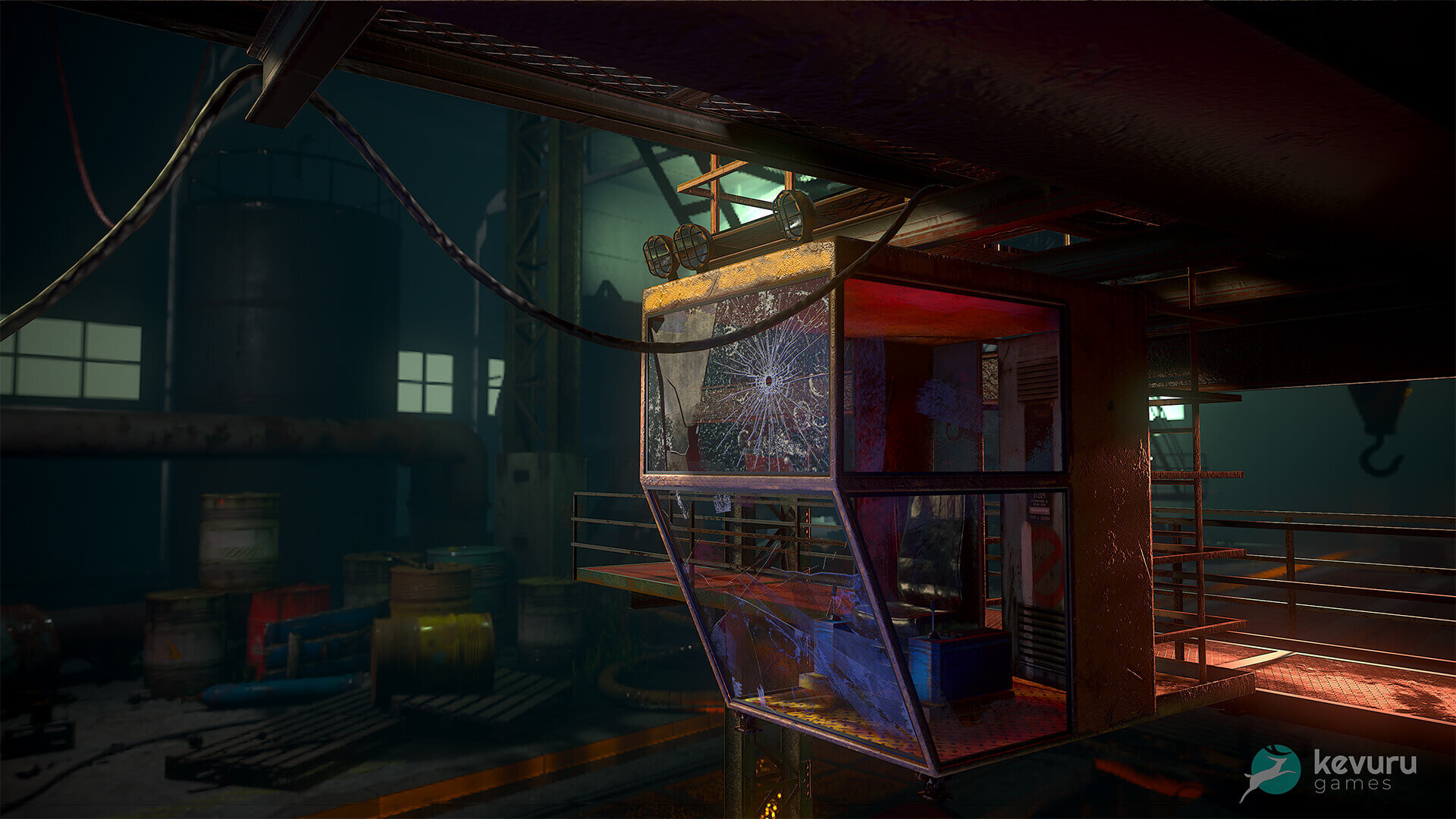 Kevuru Games portfolio — cyberpunk industrial 3D environment art